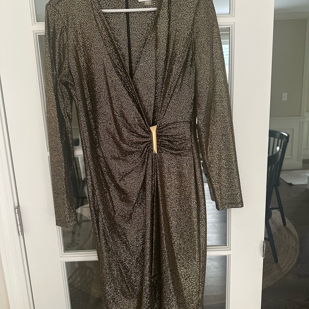 Calvin Klein Gold Long Sleeve Dress